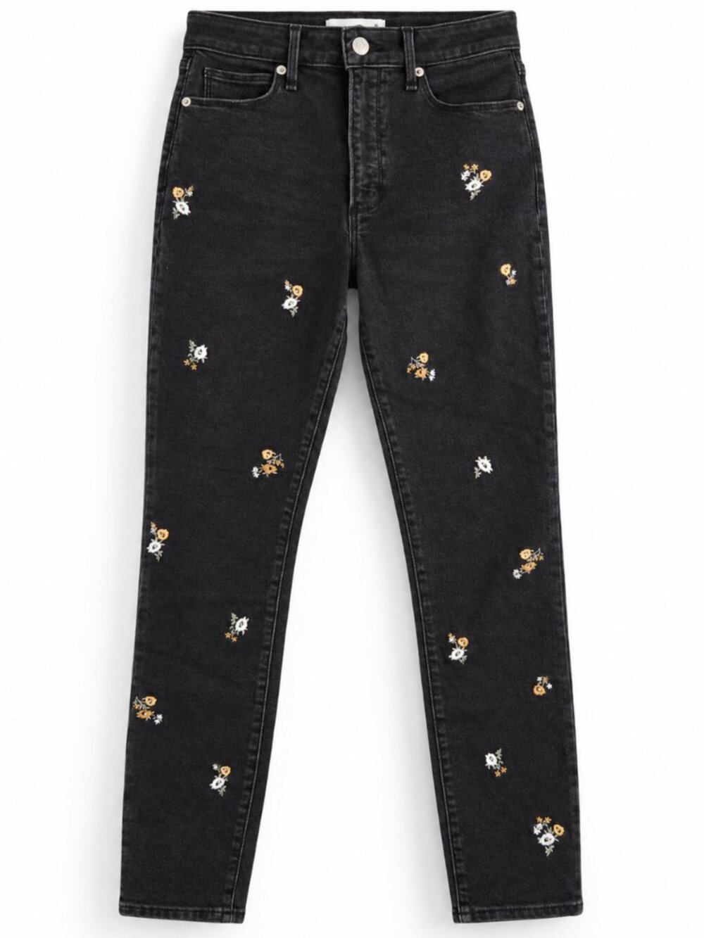 Abercrombie & Fitch sz 25 Floral Embroidered High Rise Super Skinny Ankle Jeans